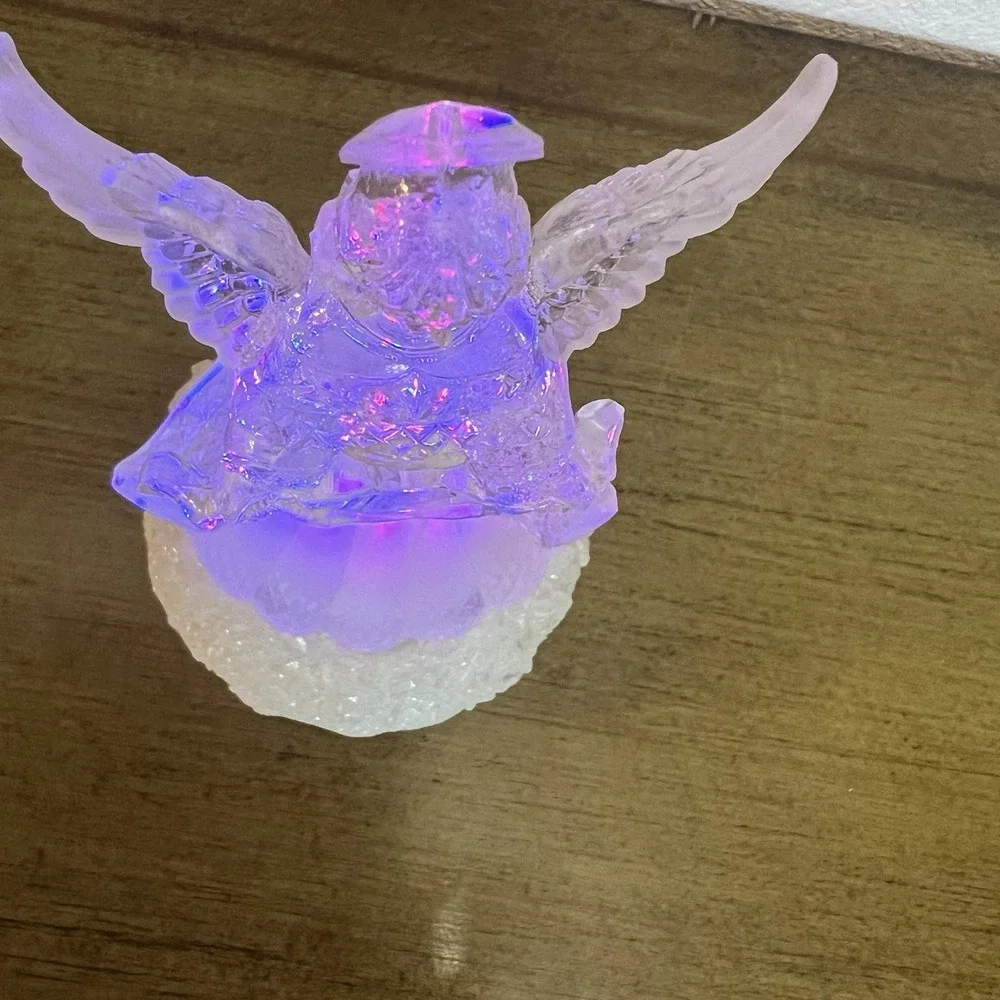 Christmas Angel Hard Plastic Rotating Colors 5.5